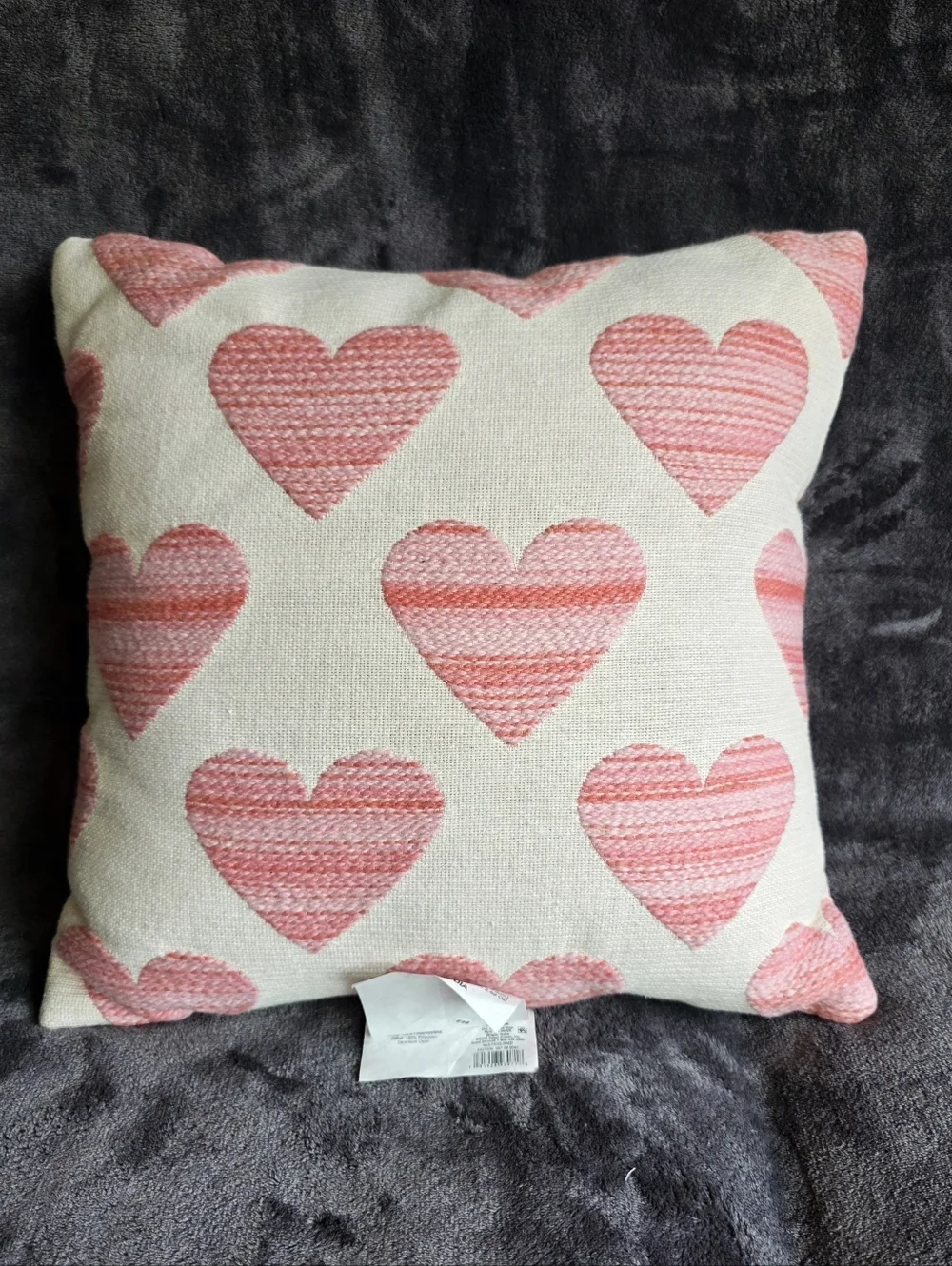 New Target Threshold Valentines Day Hearts Pink & White Decorative Throw Pillow